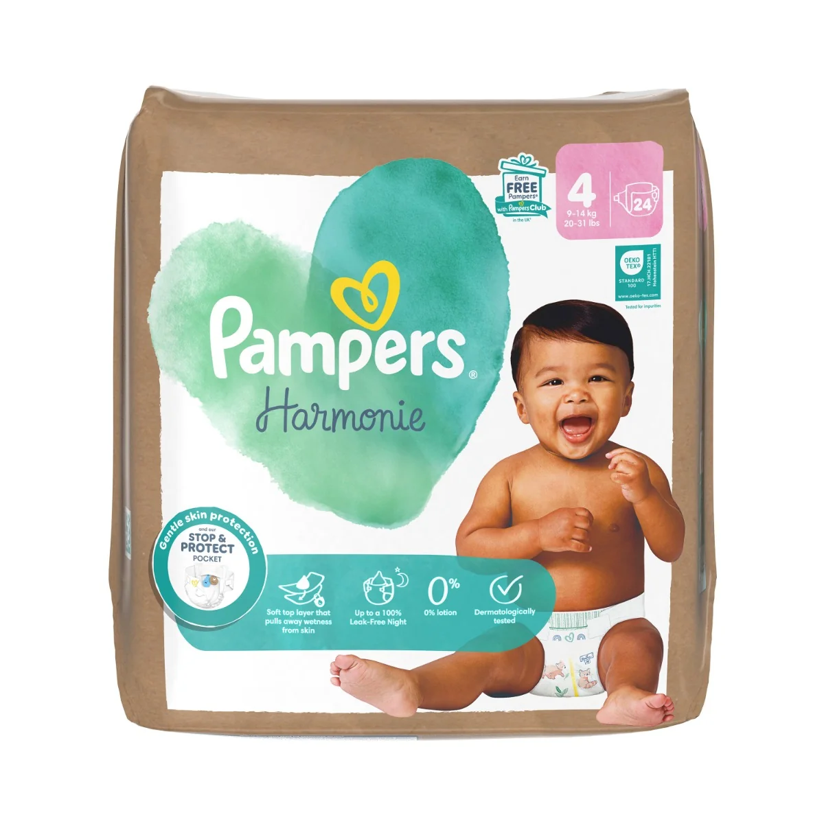 Pampers Harmonie vel. 4 9–14 kg dětské pleny 24 ks