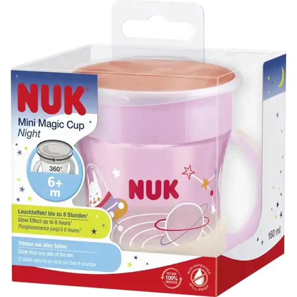 NUK Hrnek Mini Magic Cup Night 160 ml 1 ks růžová