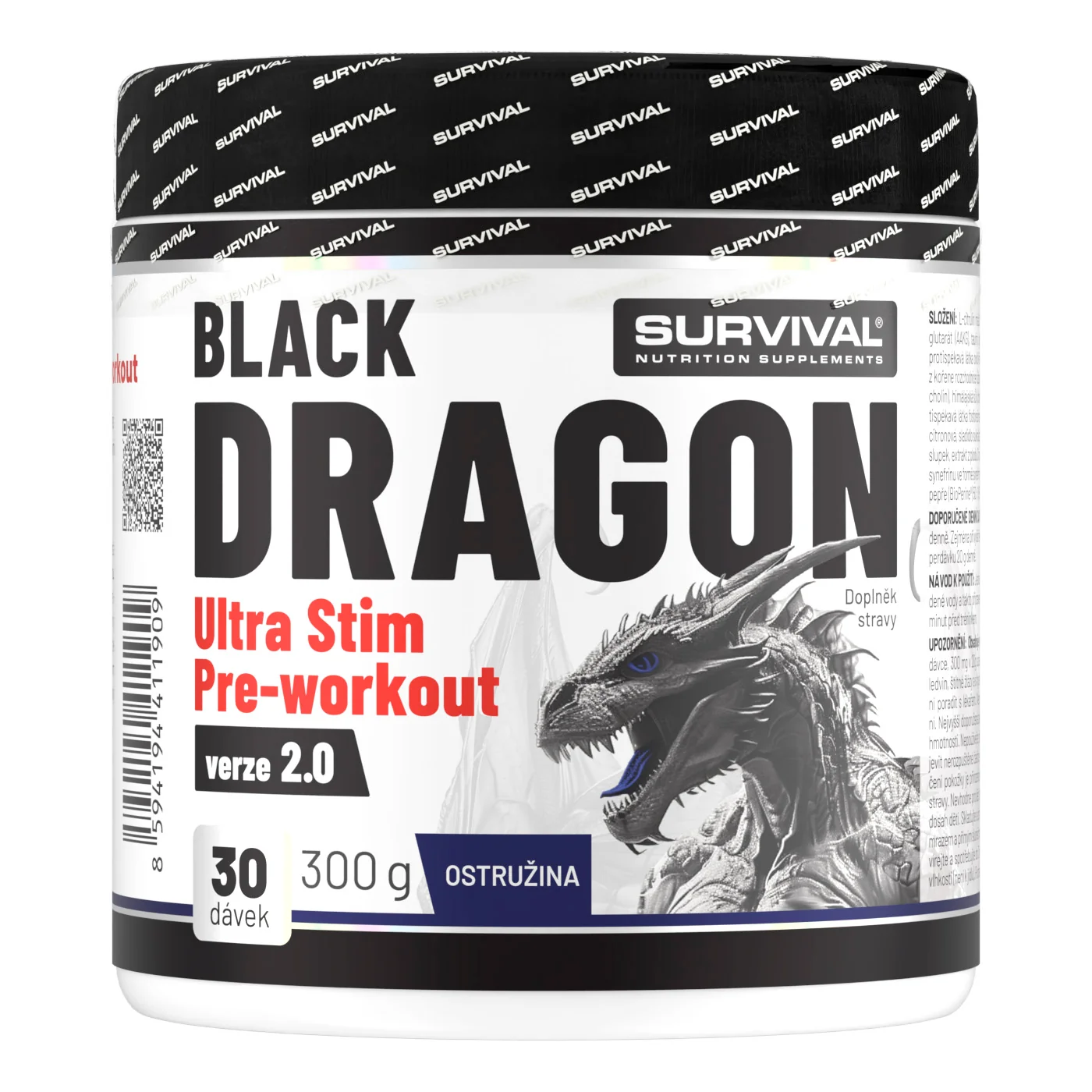 Survival Black Dragon Ultra Stim Pre-workout 300 g ostružina