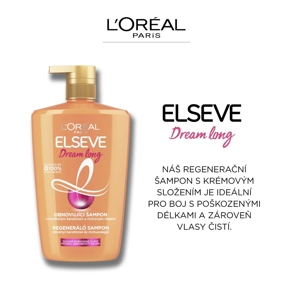 Loréal Paris Elseve Dream Long obnovující šampon 1 l