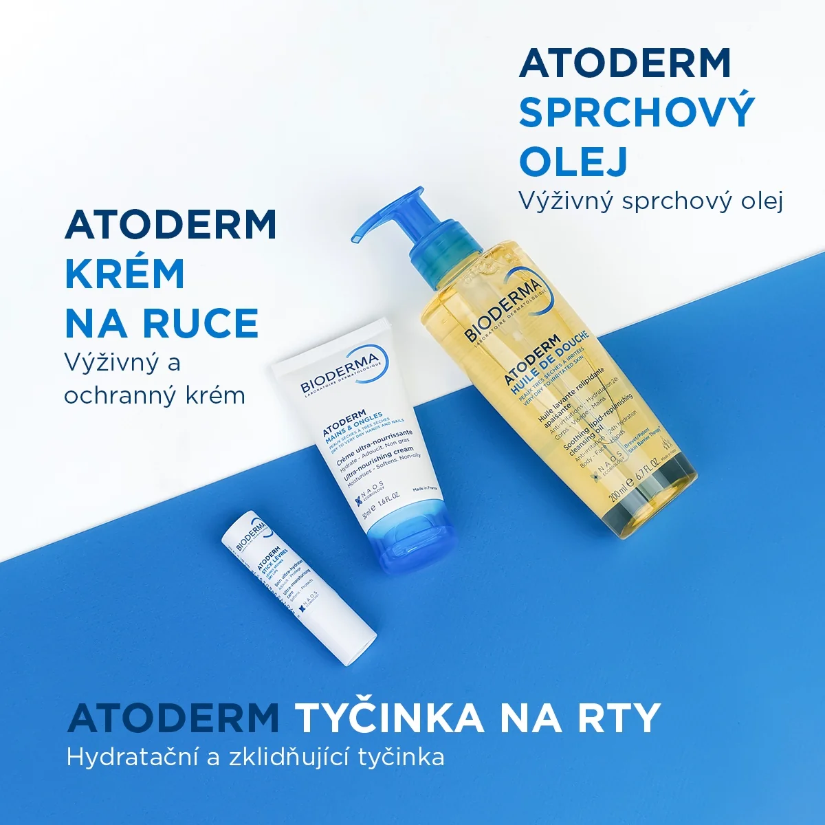 BIODERMA Atoderm pro suchou pokožku 3 ks dárkový balíček