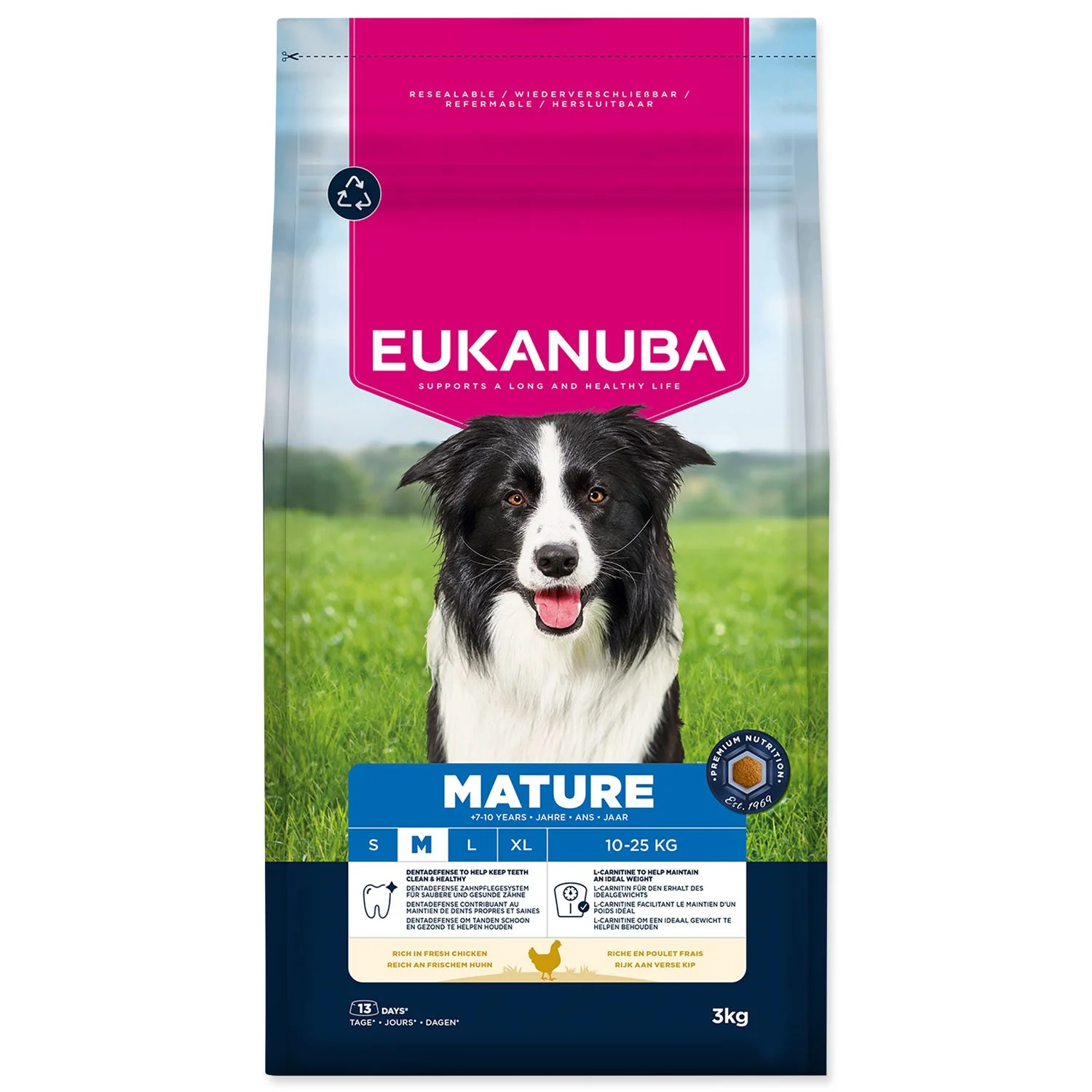 Eukanuba Krmivo Mature Medium rich in fresh chicken 3kg