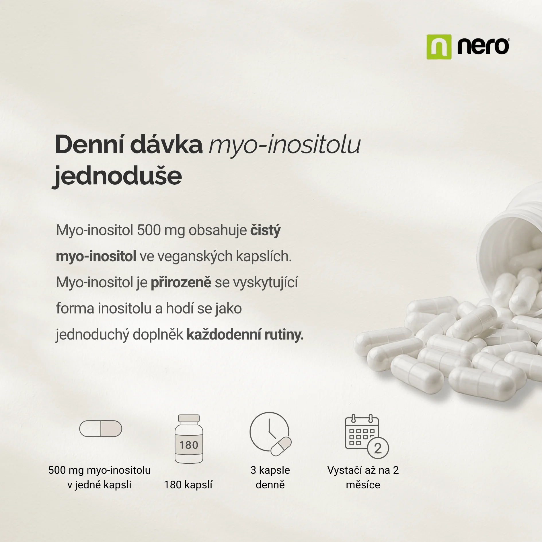 NERO Vitamin B8 Inositol Premium 180 kapslí