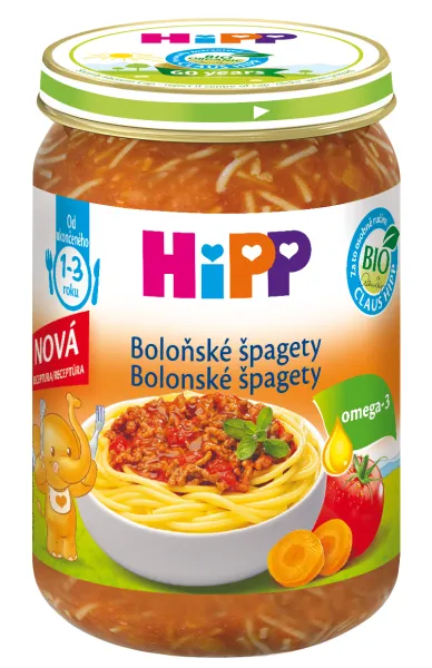 HIPP DĚTSKÉ MENU BIO Špagety v boloňské omáčce 250g 