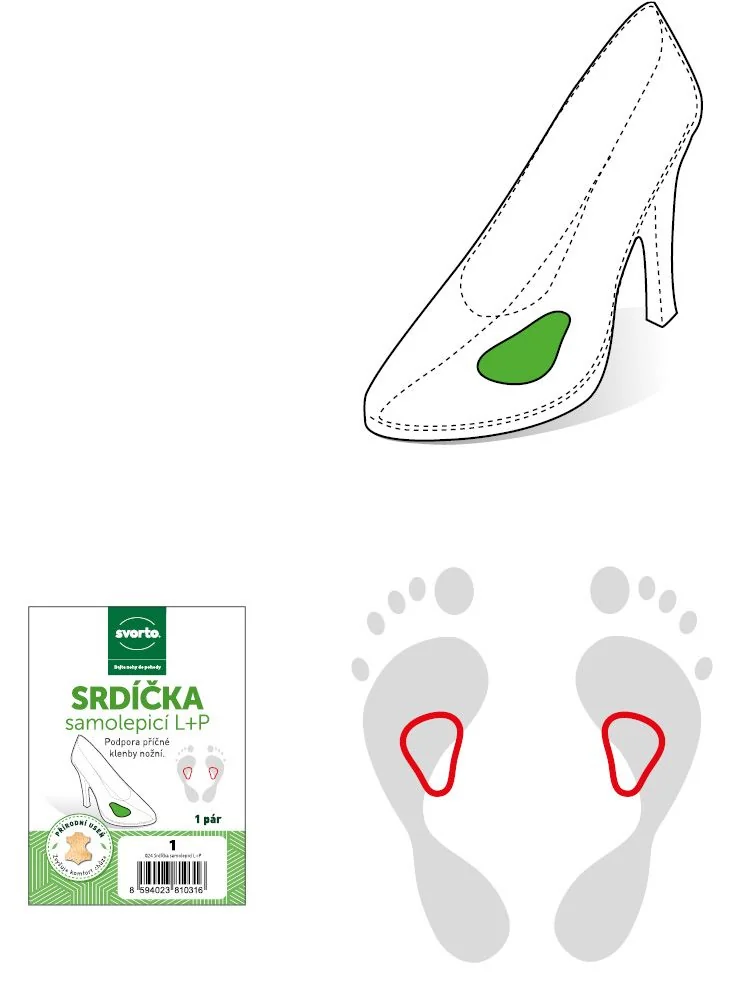 Svorto 024 Srdíčka samolepicí L+P vel. 3 1 pár béžová