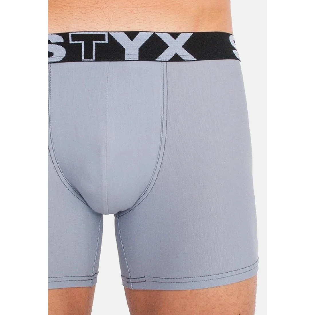 Styx Pánské boxerky long sportovní guma světle šedé (U1067) M