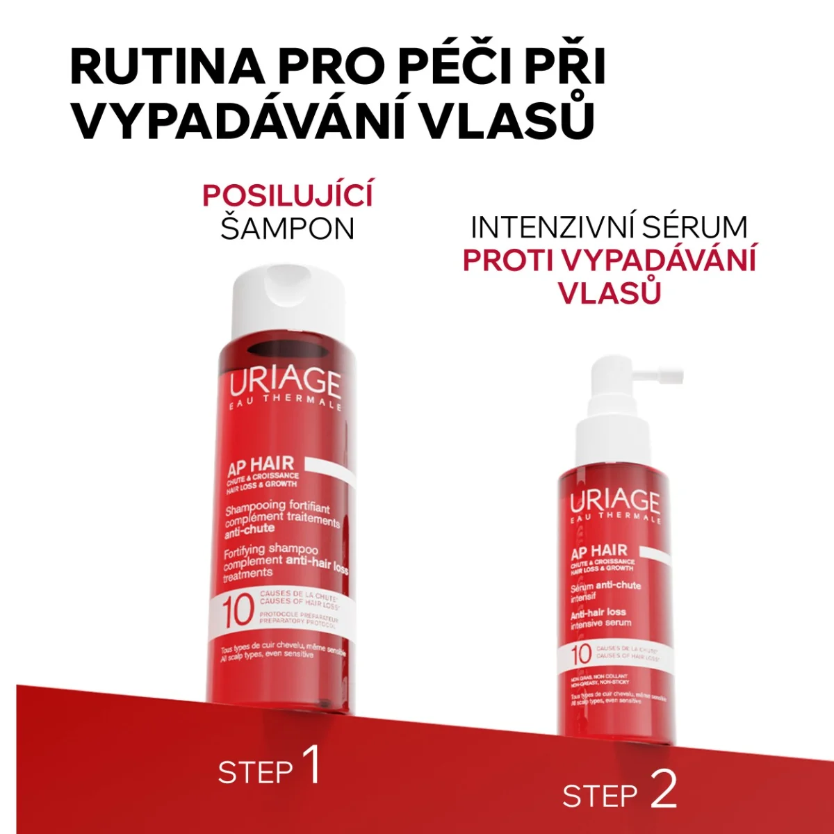 Uriage AP Hair Posilujicí šampon proti vypadávání vlasů 200 ml