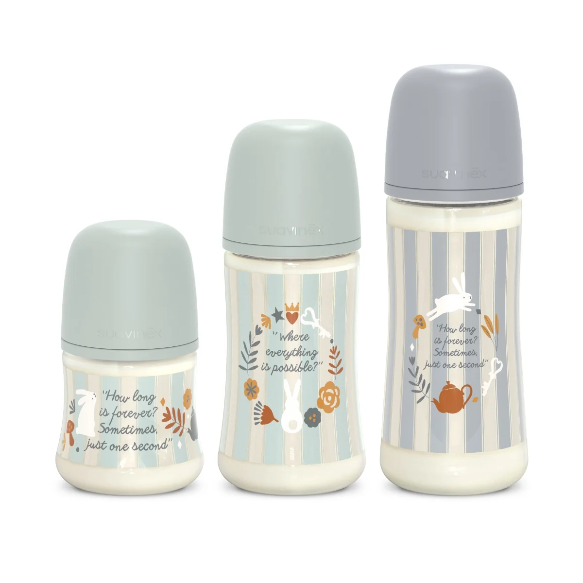 Suavinex Wonderland Kojenecká láhev průtok S 0m+ 150 ml 1 ks zelená