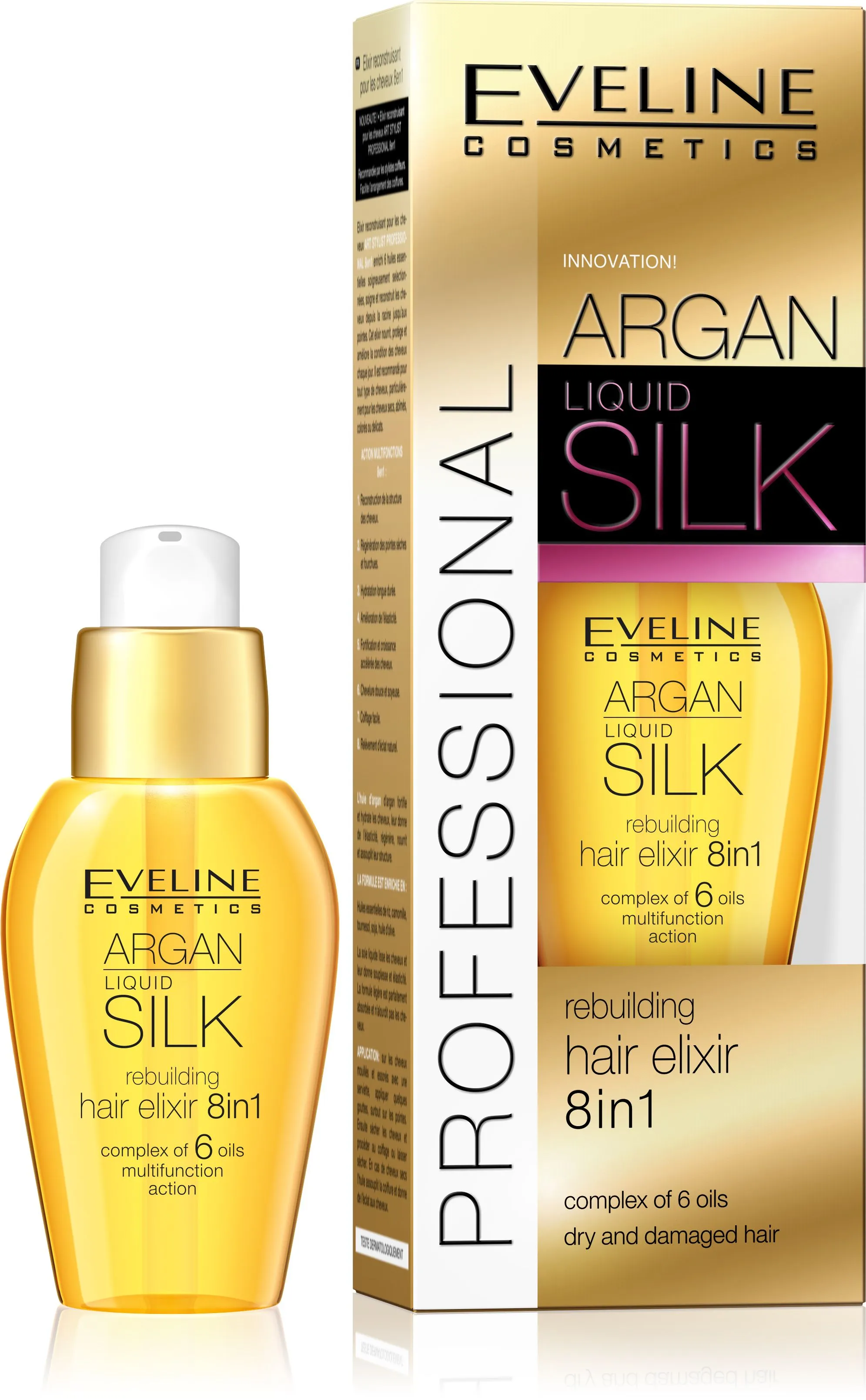 EVELINE Argan + Silk vlasový elixir 8v1 37ml