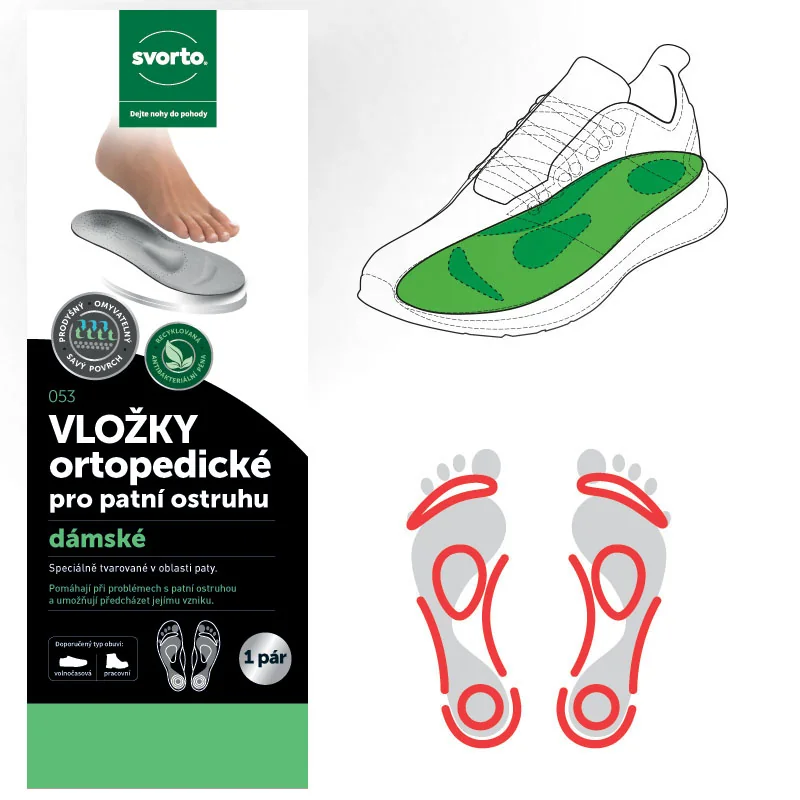 Svorto 053 Vložky ortopedické pro patní ostruhu vel. 36 dámské 1 pár