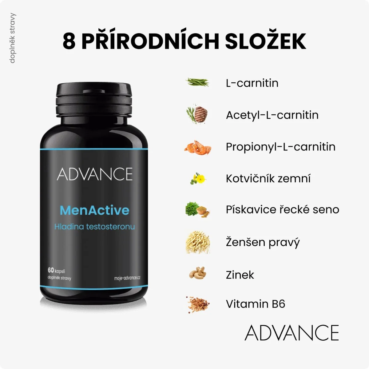 ADVANCE MenActive hladina testosteronu 60 kapslí
