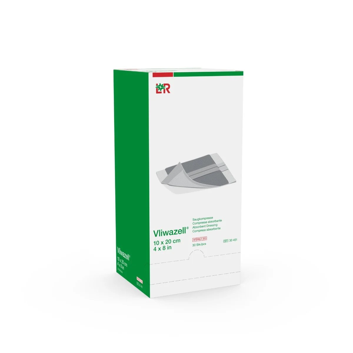 Vliwazell Komprese s vysokou absorpční schopností sterilní 10 x 20 cm 30 ks