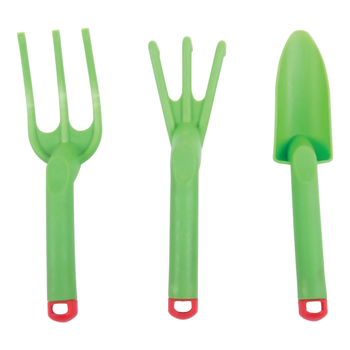 Bigjigs Toys Zahradní set nářadí plastový zelený 3ks 