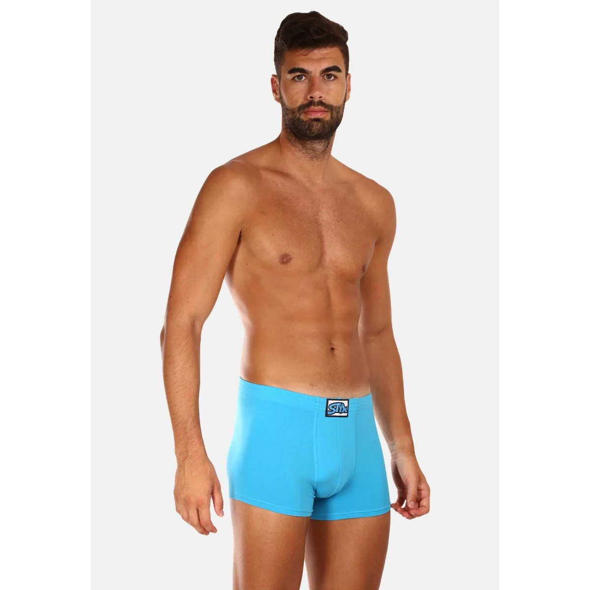 Styx Pánské boxerky klasická guma světle modré (Q1169) XXL