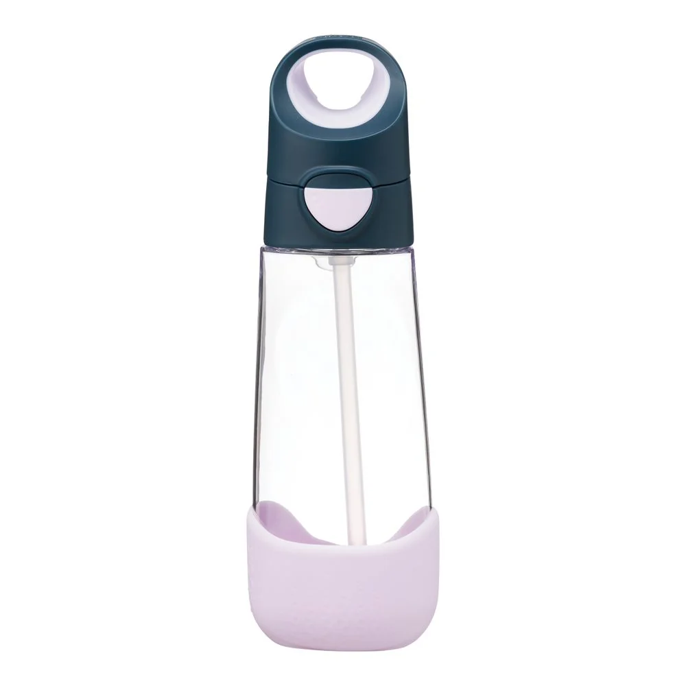 B.BOX Lahev na pití s brčkem 600 ml - indigo/růžová