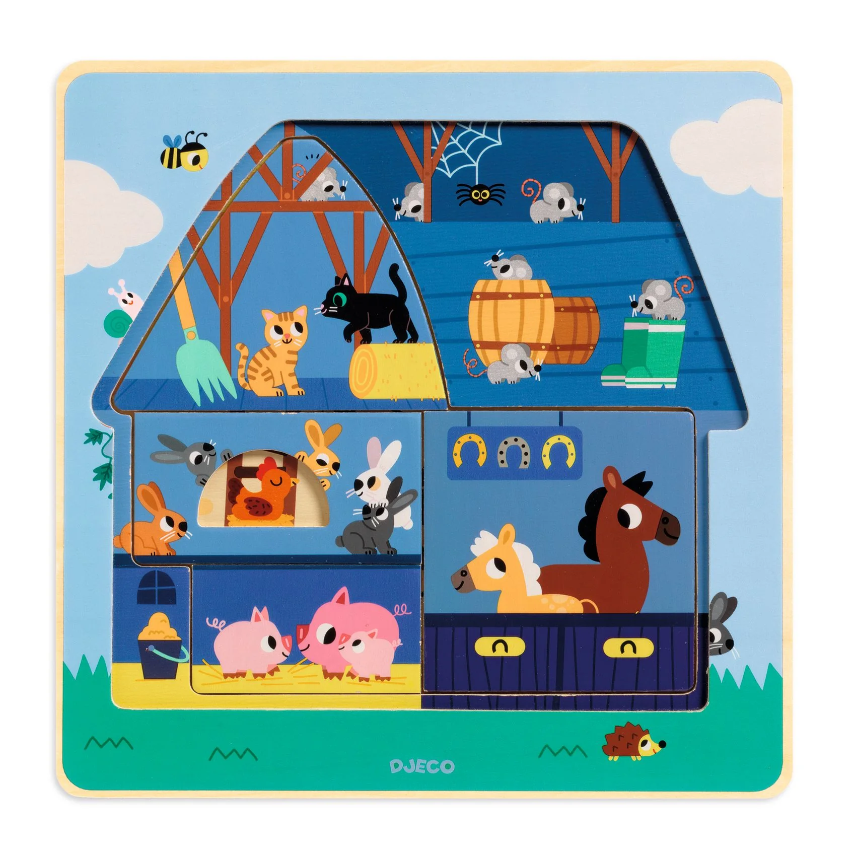 Djeco Třívrstvé puzzle Statek