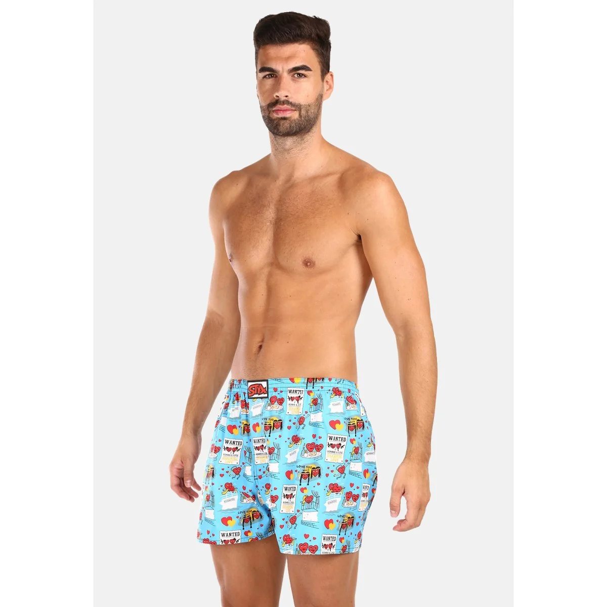 Styx Pánské trenky art klasická guma Valentýn páry (A1756) XXL