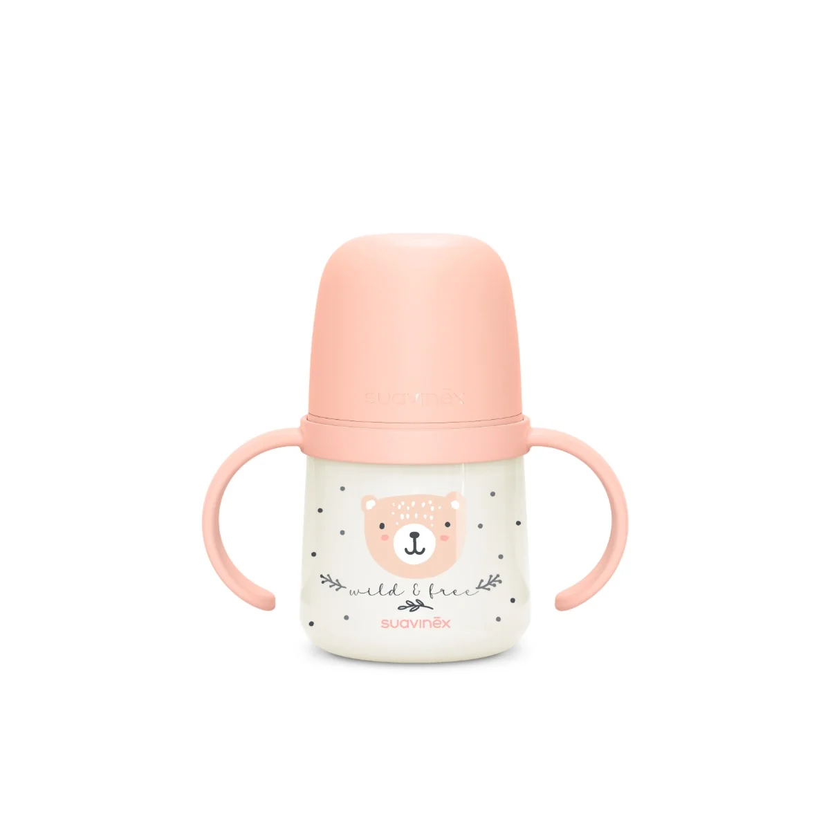 Suavinex První láhev s oušky WILD&FREE 150 ml 1 ks růžová