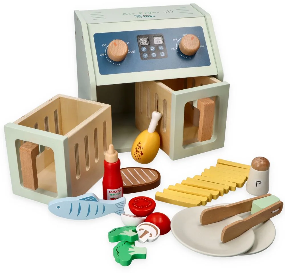 Adam Toys Dřevěná elektronická fritéza s příslušenstvím