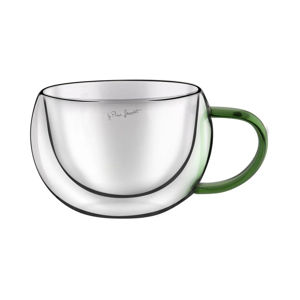 LAMART LT9112 Vaso sklenice cappuccino 270 ml 2 ks zelené