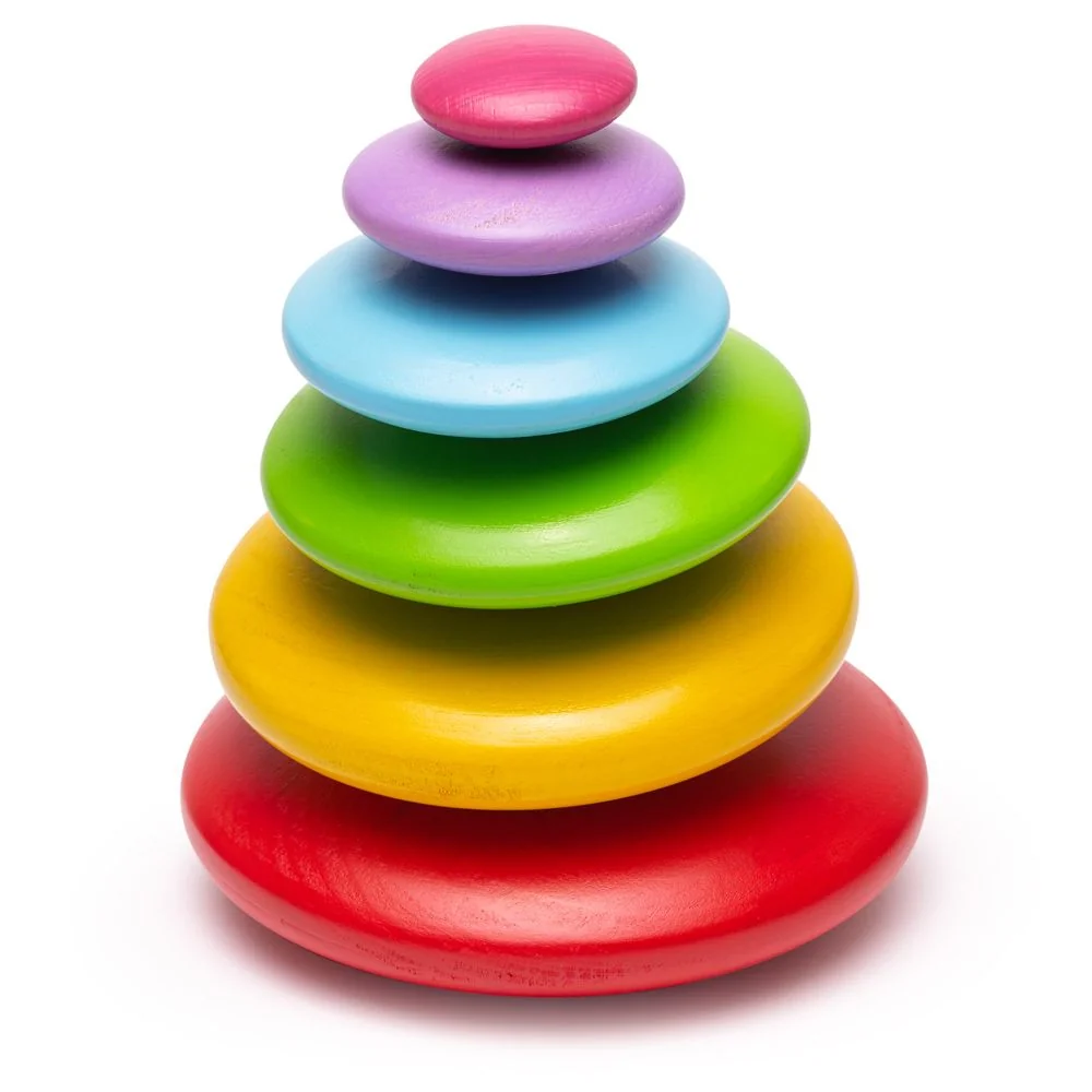 Bigjigs Toys Balanční hra usazování barevných oblázků