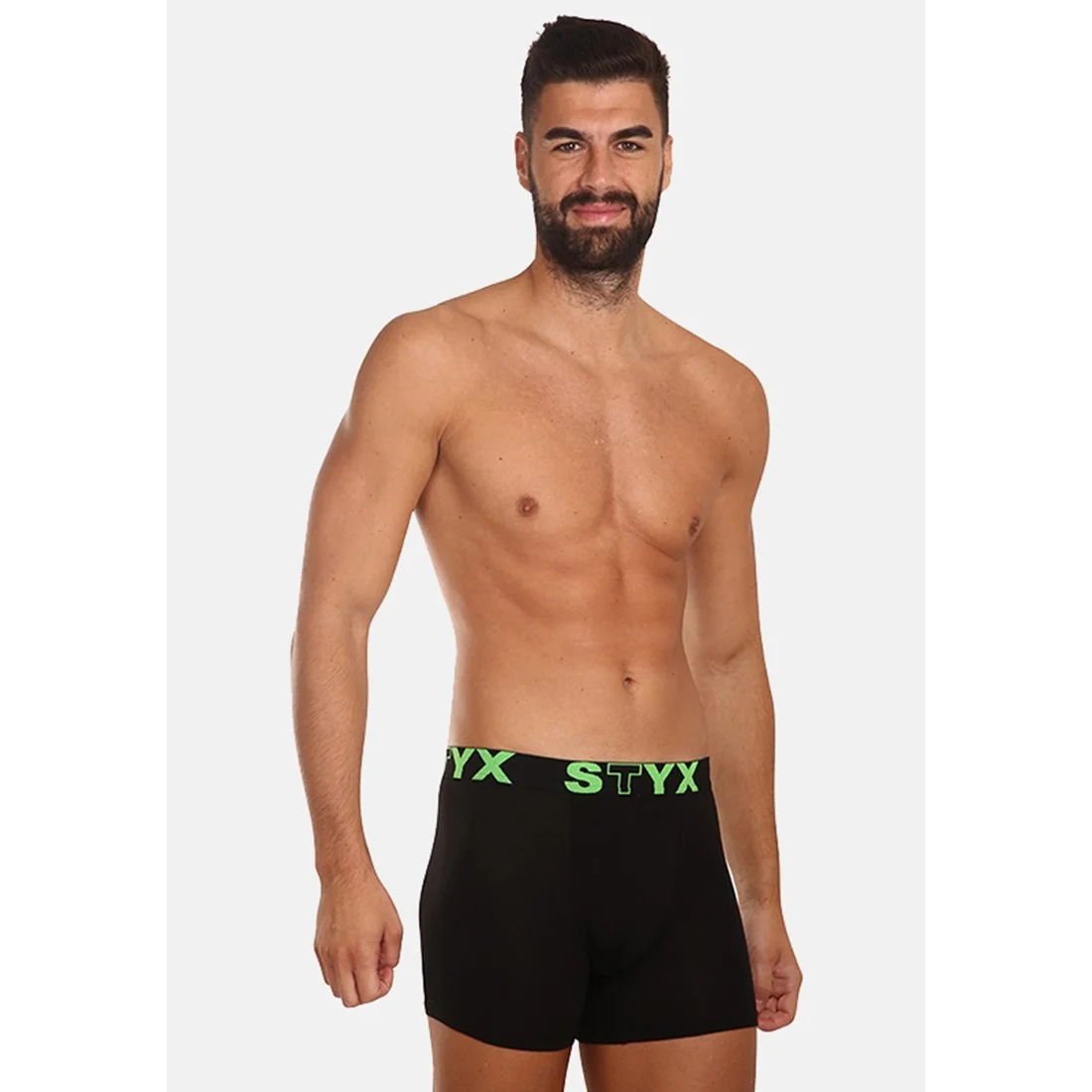 Styx Pánské boxerky long sportovní guma černé (U962) L