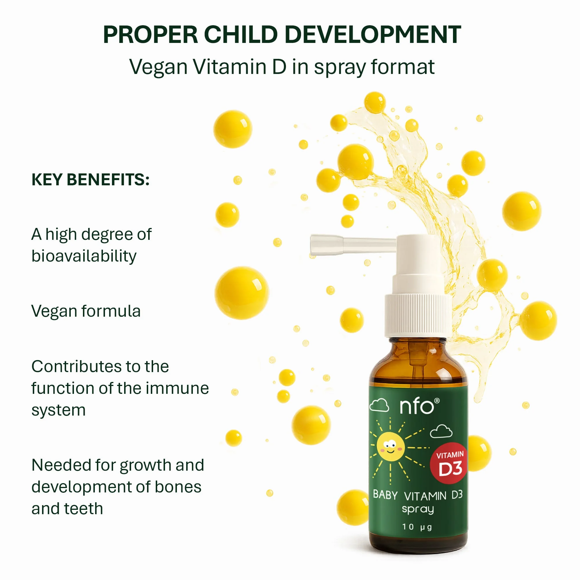NFO Vitamin D3 dětský sprej 20 ml sprej