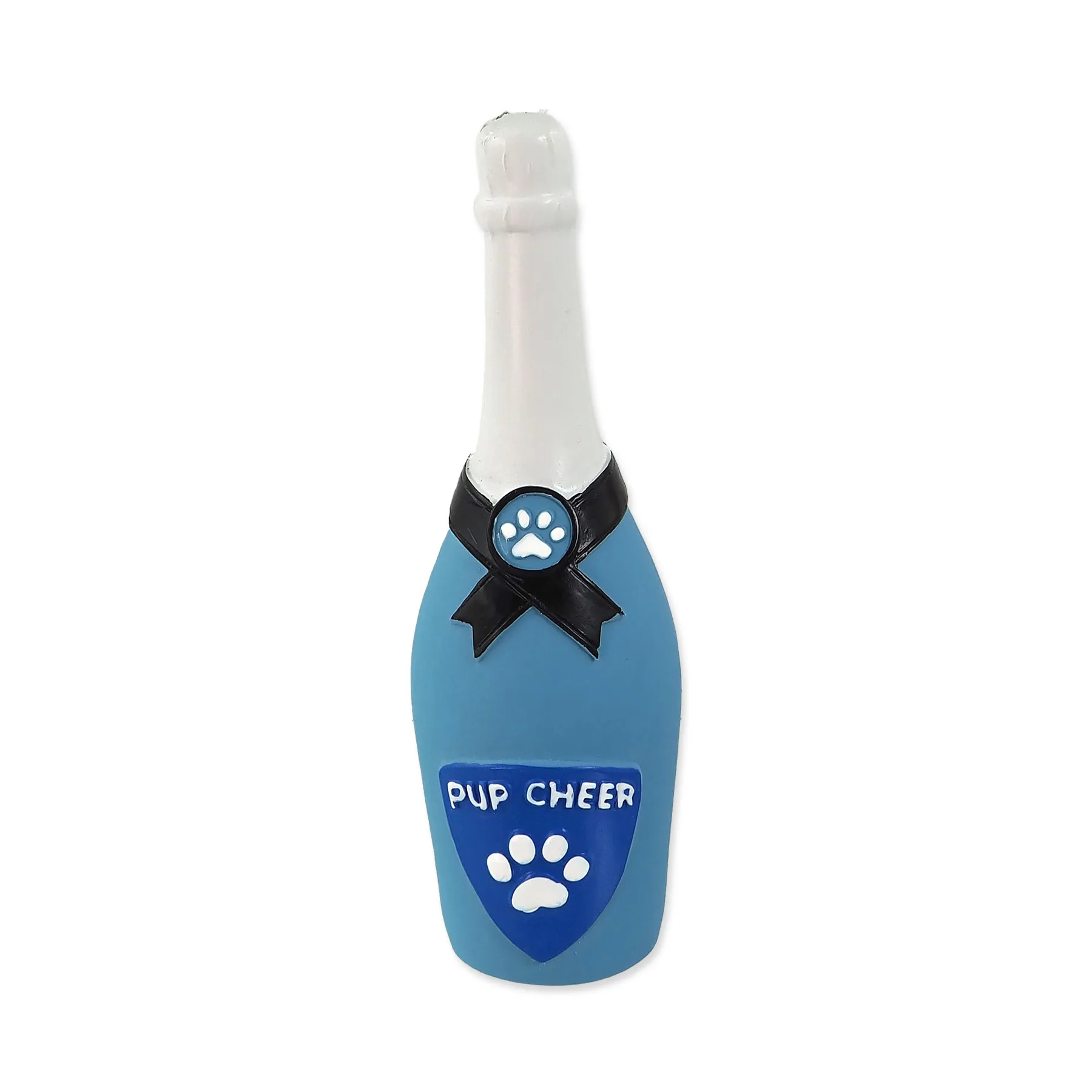 Dog Fantasy Latex hračka láhev sekt se zvukem modrá 16,5 cm