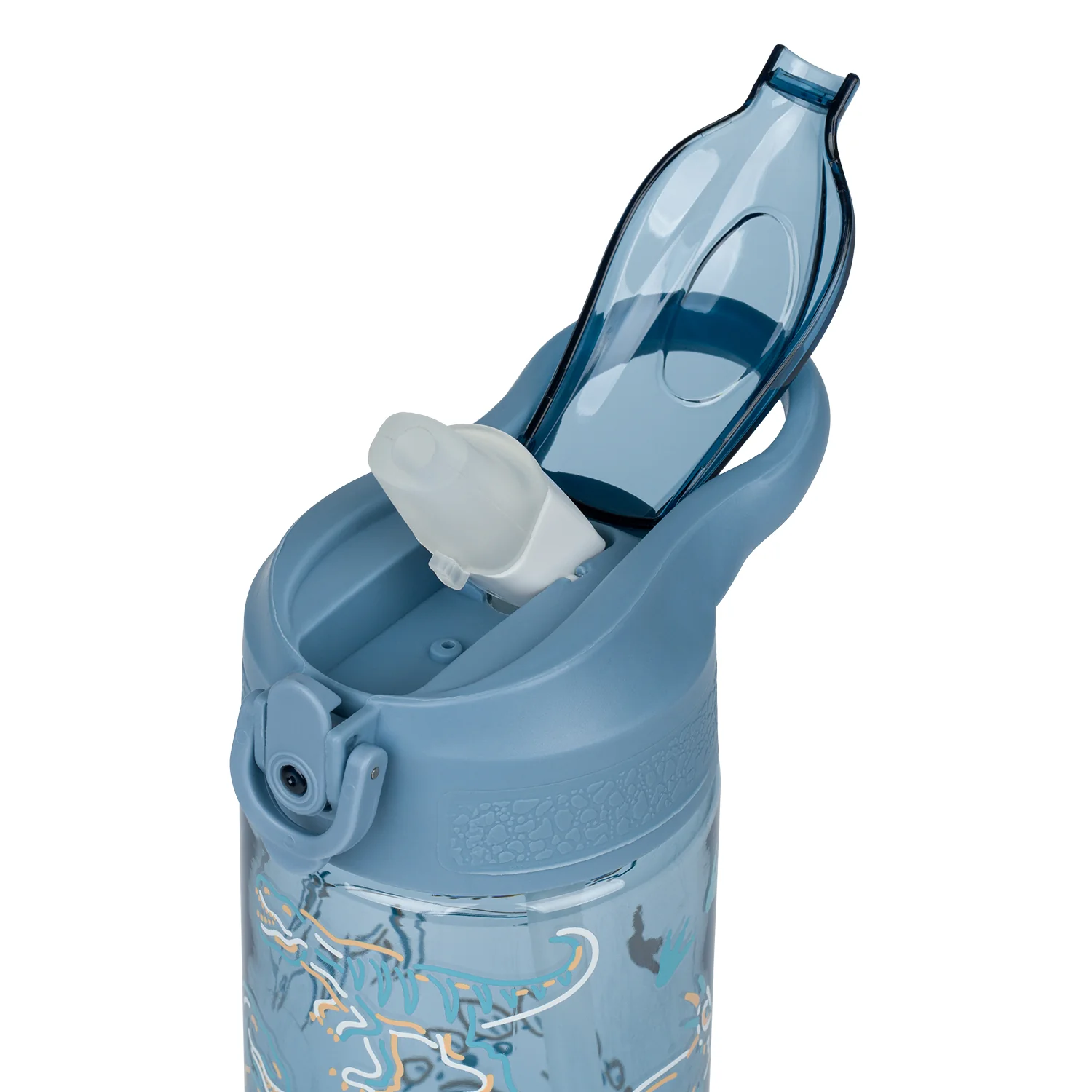 Baagl Tritanová láhev na pití s brčkem Dino, 500 ml 