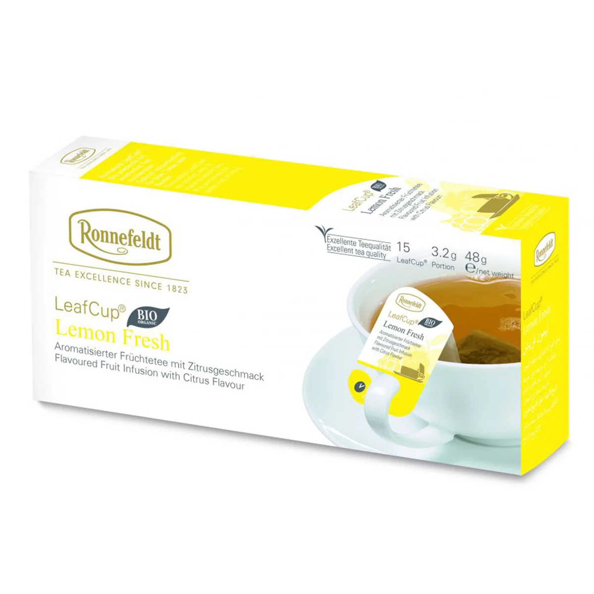 Ronnefeldt LeafCup Lemon Fresh porcovaný ovocný čaj 15 ks
