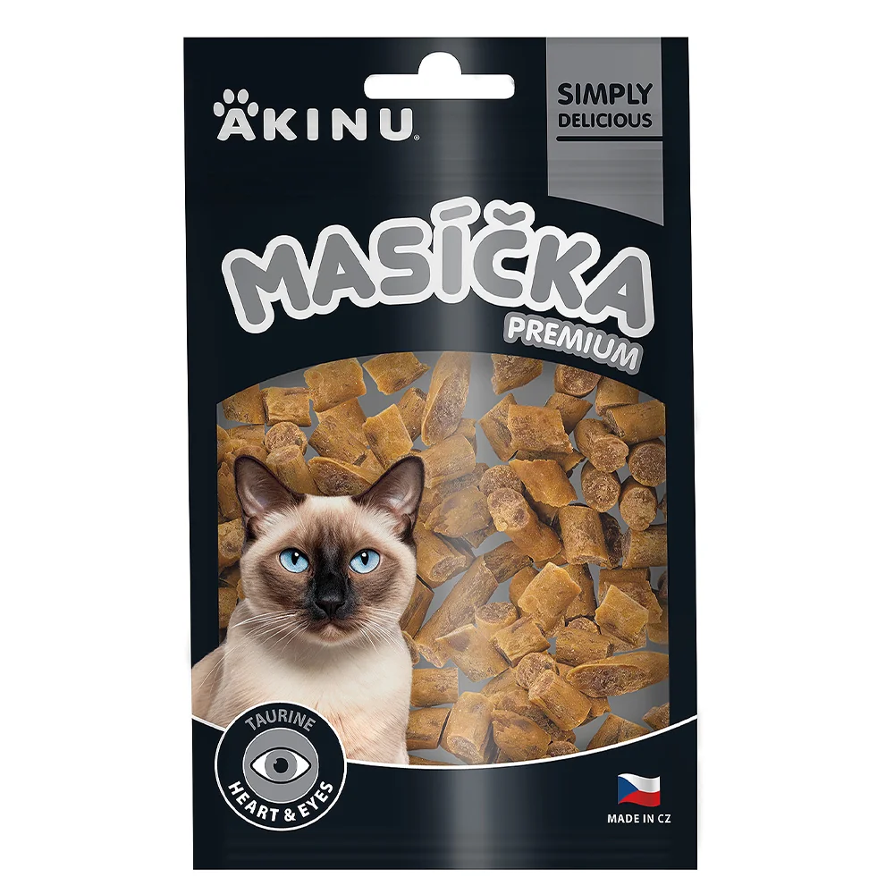 Akinu MASÍČKA PREMIUM Heart & Eyes pamlsek pro kočky 8 x 50 g