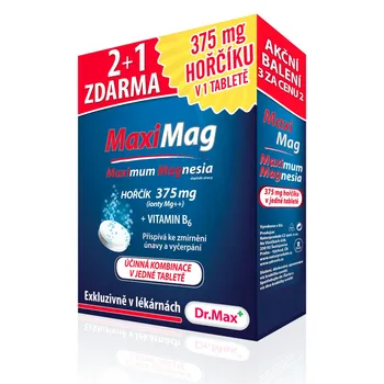Zdrovit MaxiMag Hořčík 375 mg + B6 20 šumivých tablet 2+1