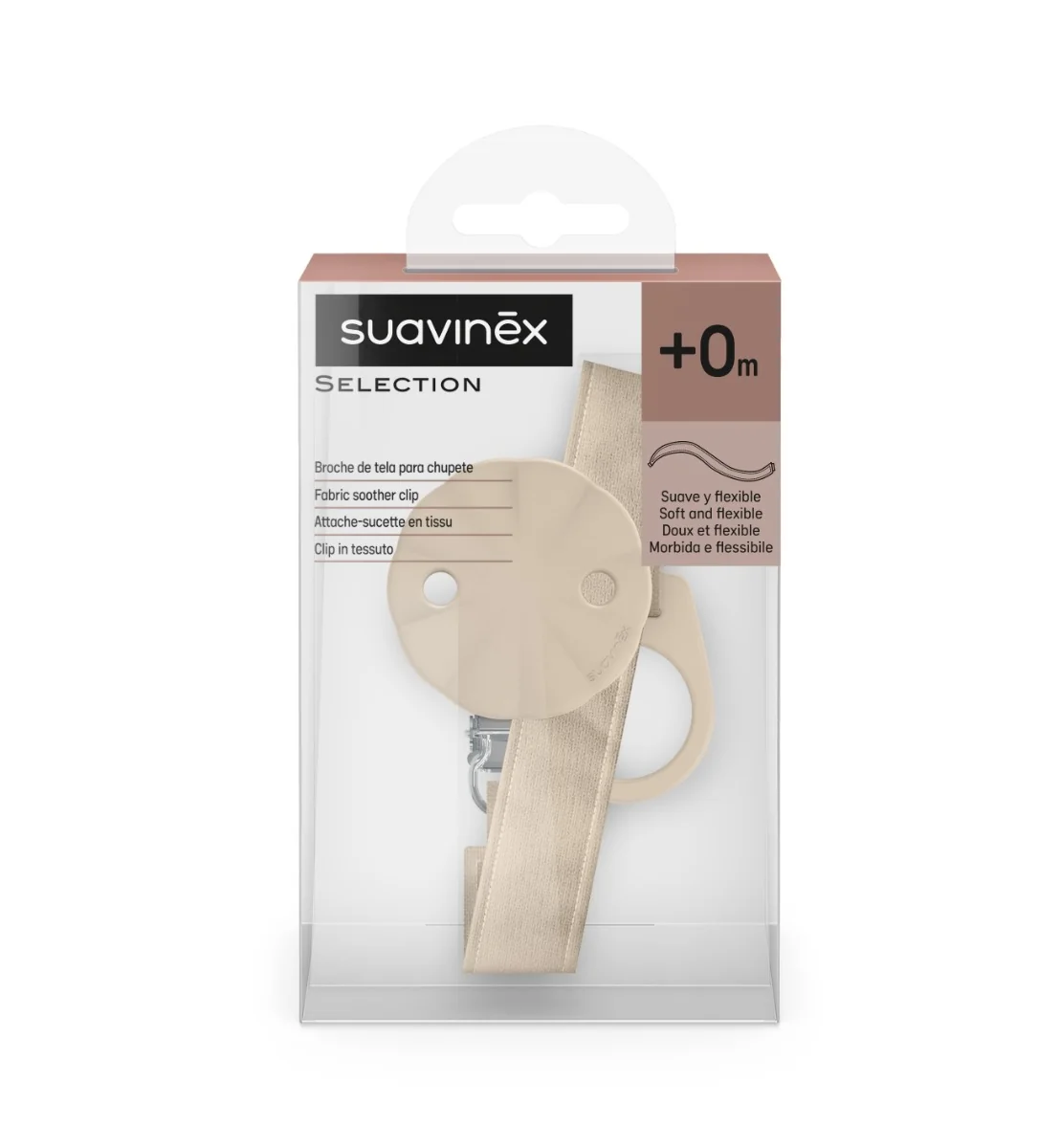Suavinex Wonderland Klip na dudlík se stuhou 1 ks krémový