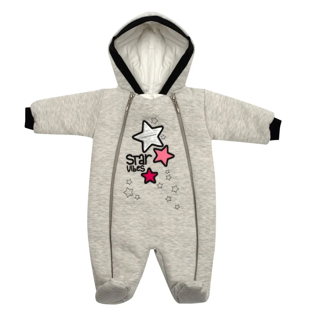 Koala Zimní kojenecká kombinéza s kapucí Star Vibes růžová, vel. 62 (3-6m)