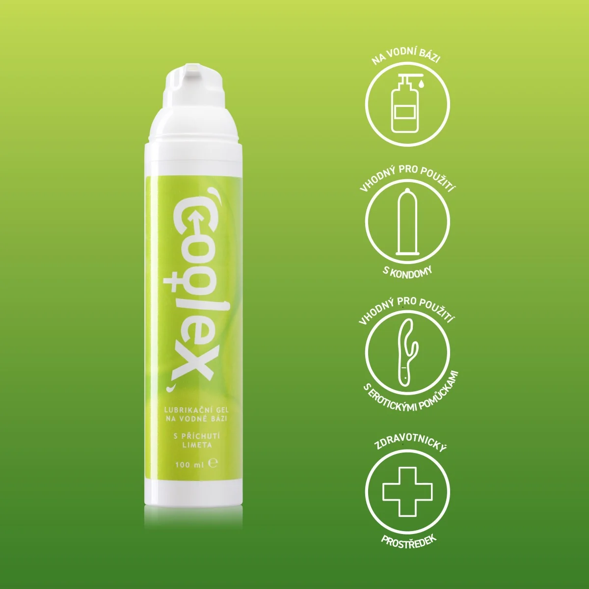 Coolex Lubrikační gel na vodní bázi limeta 100 ml airless