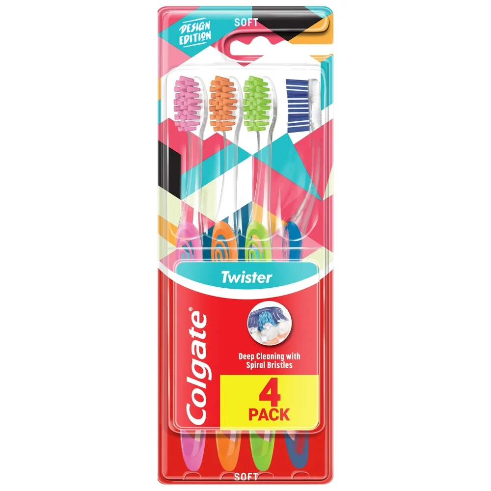 Colgate Twister zubní kartáček měkký 4 ks