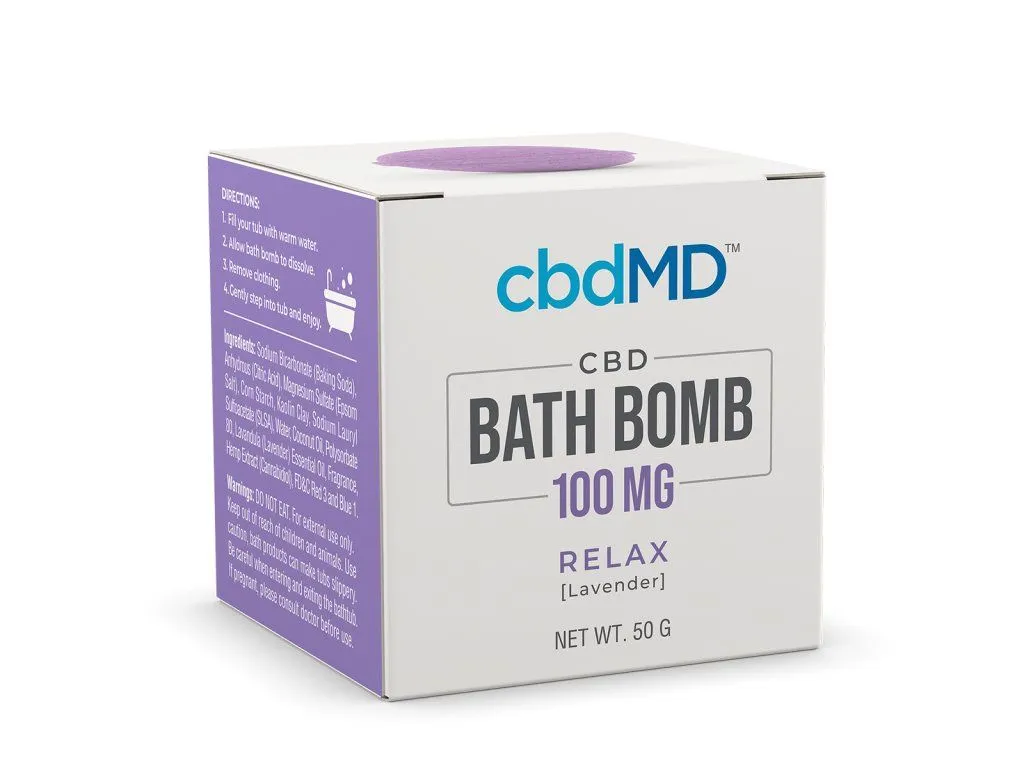 cbdMD Bath Bomb 100 mg Relax-Lavender 1 ks