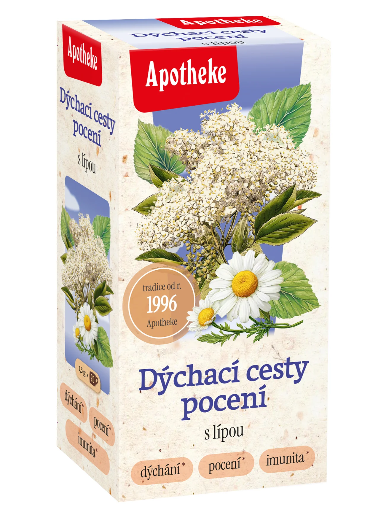 Apotheke Dýchací cesty a pocení porcovaný čaj 20x1,5 g
