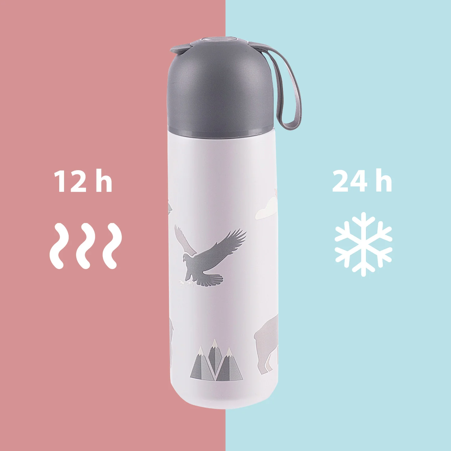 Zopa Termoska na tekutiny se silikonovým držákem 400 ml, Mountains 1