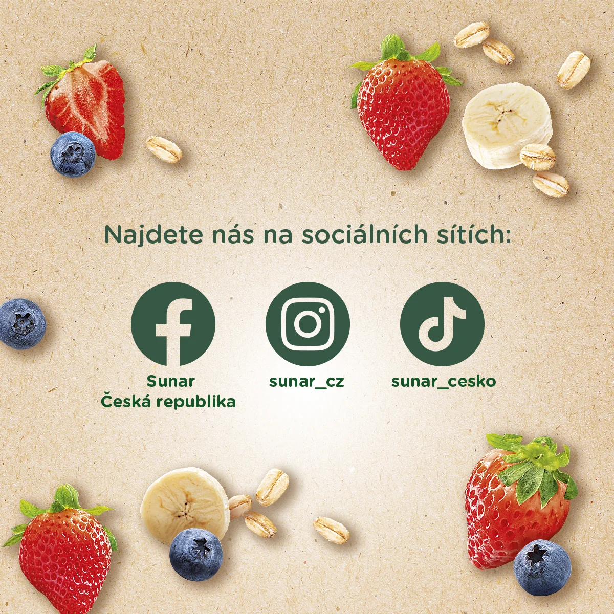 Sunar BIO Hopsáček Jahoda, banán, borůvka, oves kapsička 100 g