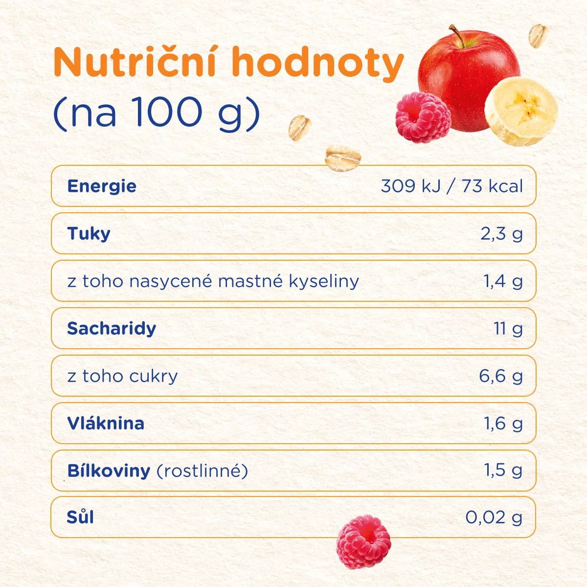 Sunar Smootík Malina, jogurt, ovesné vločky kapsička 120 g
