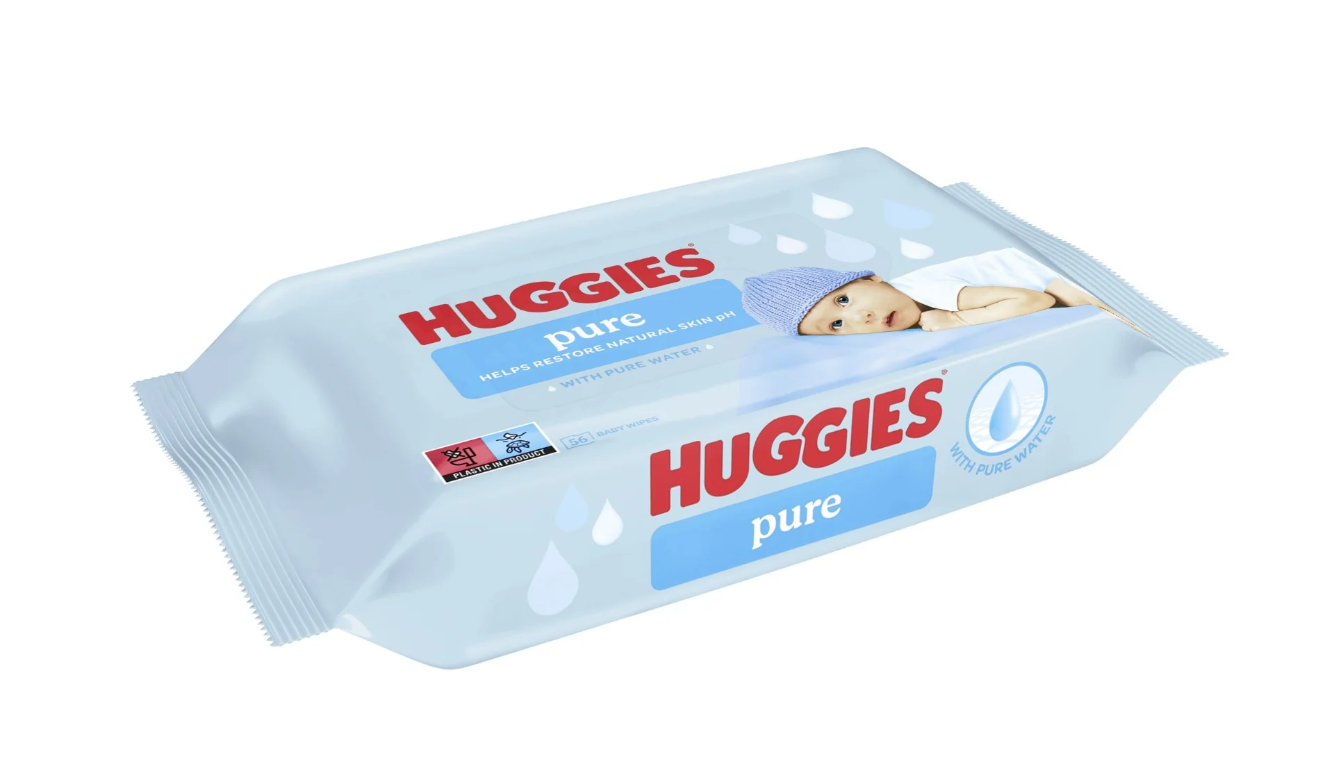 Huggies Pure Single vlhčené ubrousky 56 ks