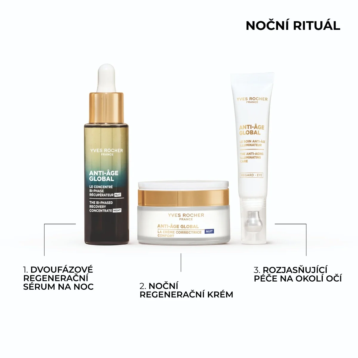 Yves Rocher Noční regenerační krém anti-age 50 ml