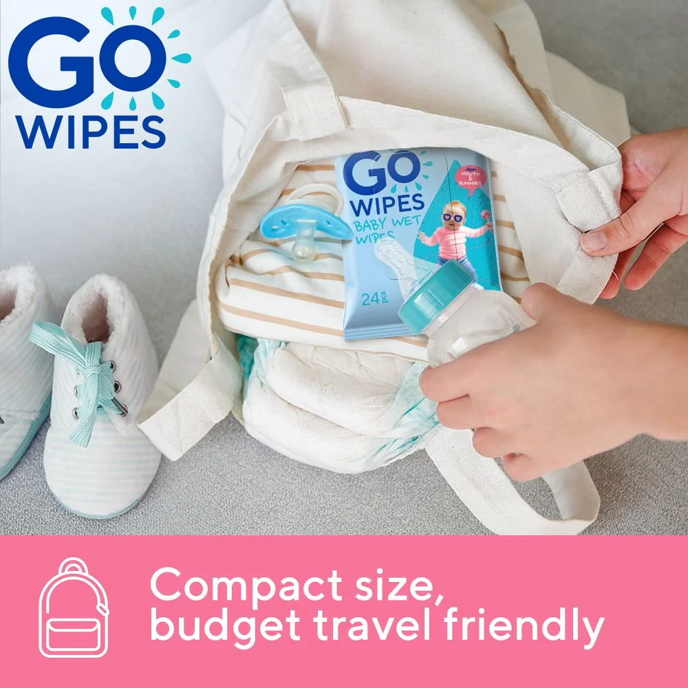 GoWipes Dětské vlhčené ubrousky pro novorozence Plastic Free 24 ks