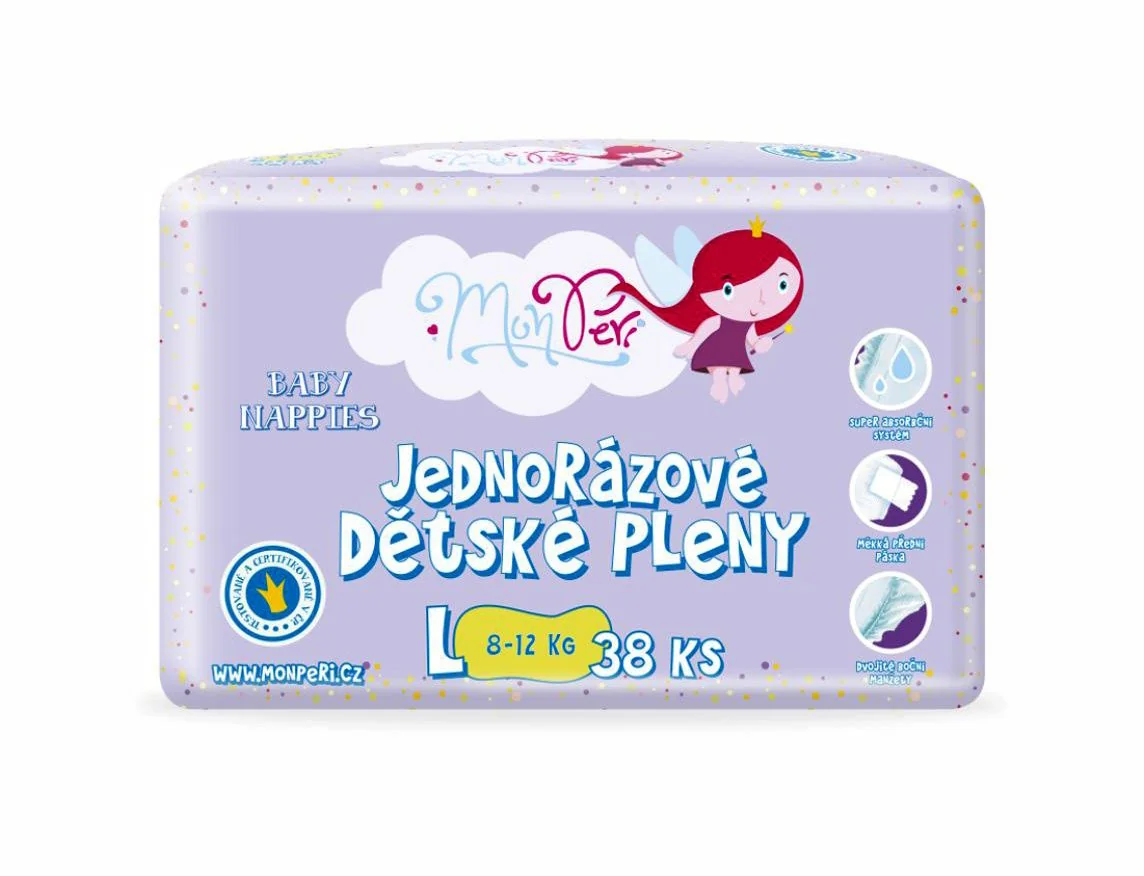 MonPeri Klasik L 8-12 kg dětské plenky 38 ks