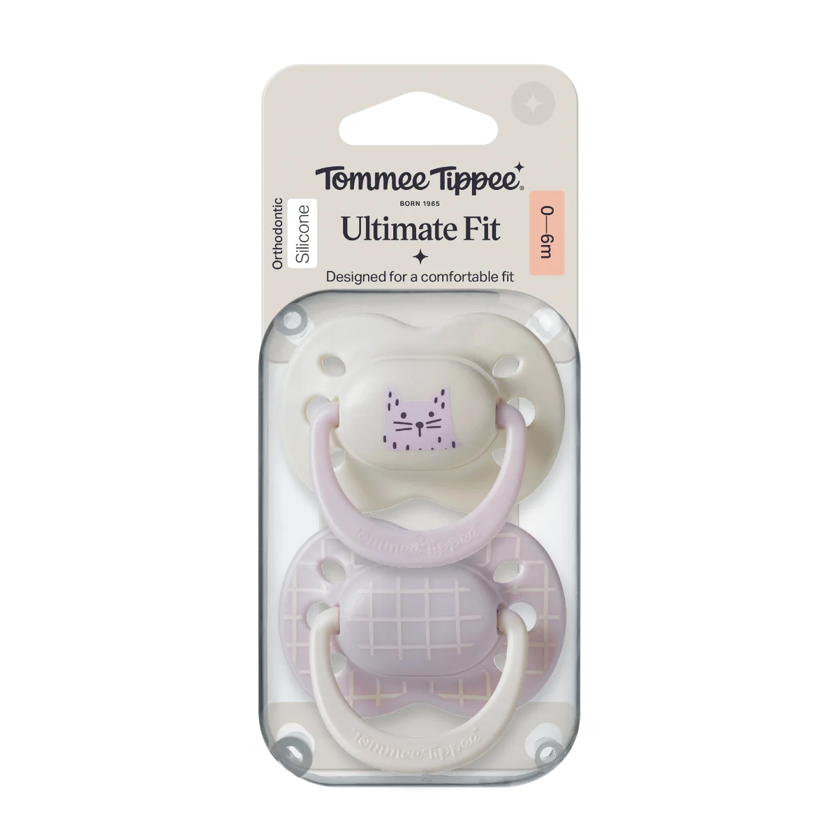 Tommee Tippee Silikonový dudlík Ultimate Fit Deco Girl 0-6m 2 ks více barevných variant