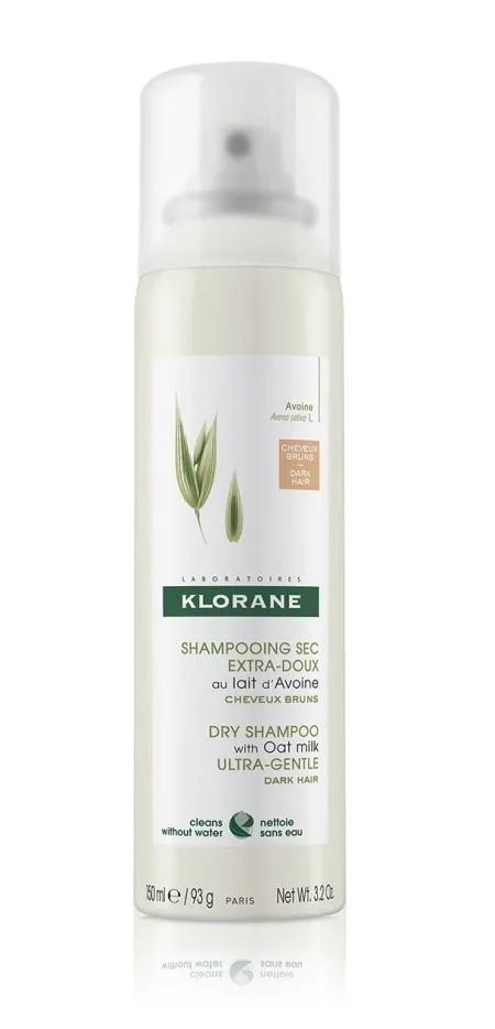 KLORANE Velmi jemný suchý šampon s ovesným mlékem na tmavé vlasy 150 ml