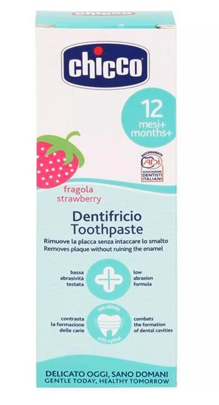 Chicco Zubní pasta bez fluoru 12+ měsíců 50 ml jahoda