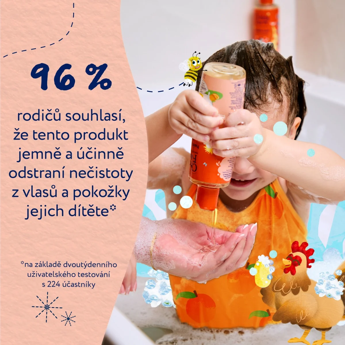 Childs Farm Mycí emulze na vlasy a tělo broskev a meruňka 250 ml