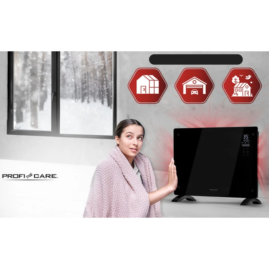 ProfiCare GKH 3118 konvektor skleněný černý